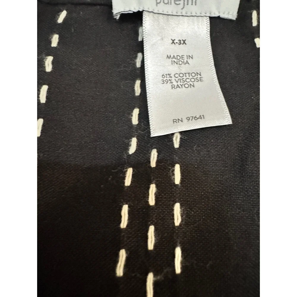 Pure Jill Women's Striped Black & White Open Front Cardigan Jacket X-3X - Picture 4 of 6